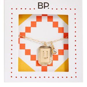 BP. Initial Plaque Pendant Necklace